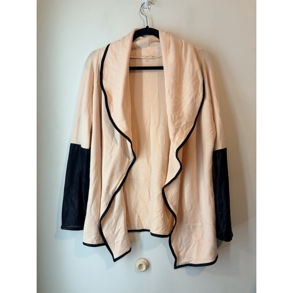 Gianni Bini Waterfall Cardigan Sweater Womans Medium Pink‎ Open Front Soft